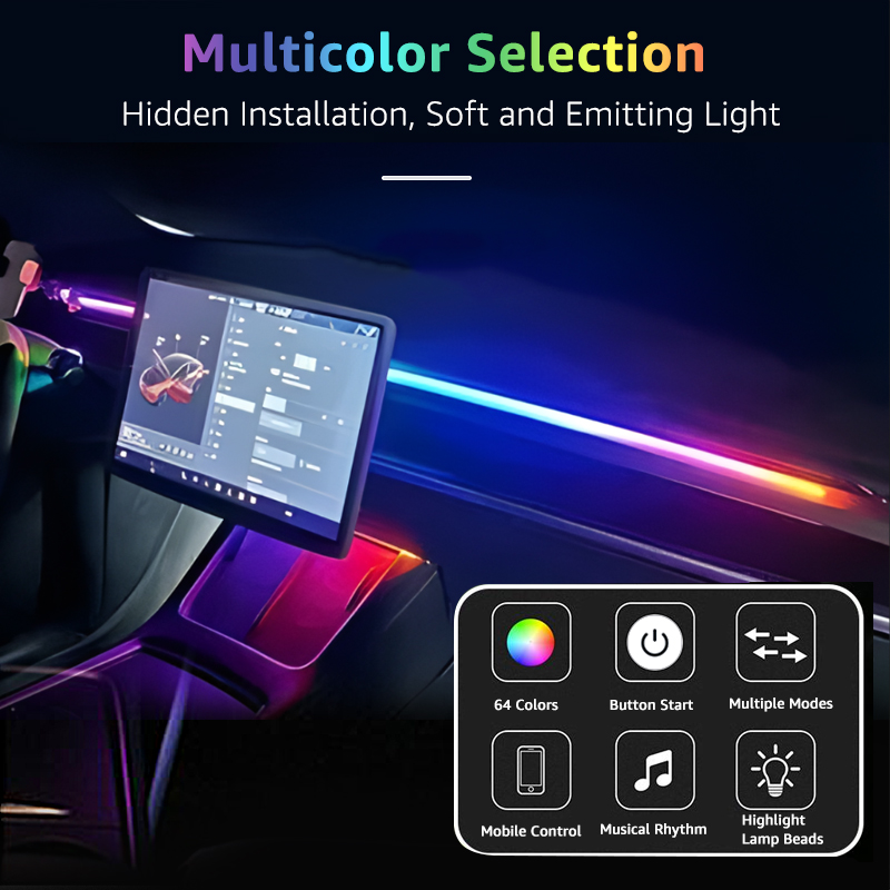 78inch 200cm 150cm LED Car Amb - Led Ambient Interior Car Lights App Control recension och pris